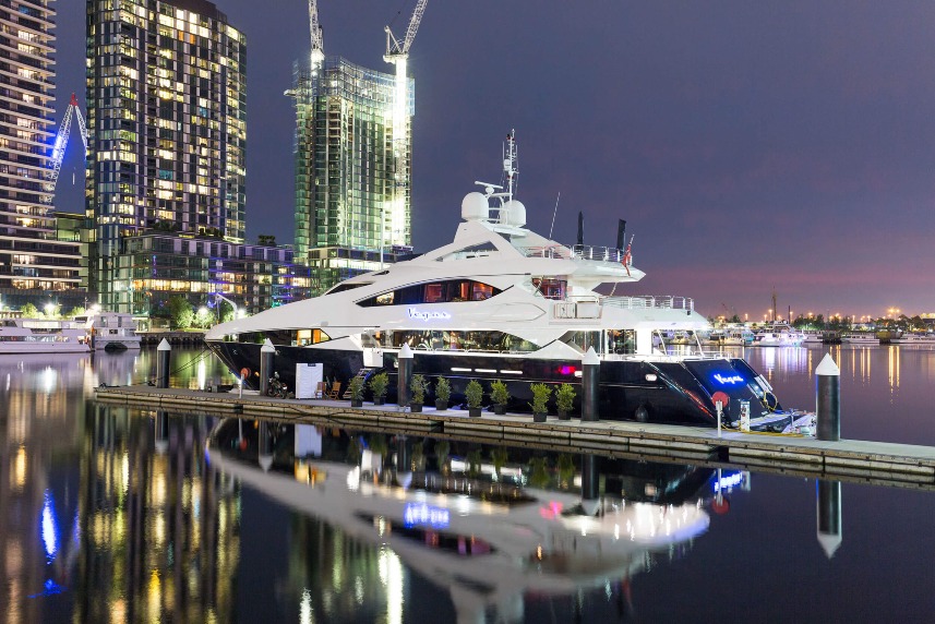 Motor Yacht VEGAS In The Evening