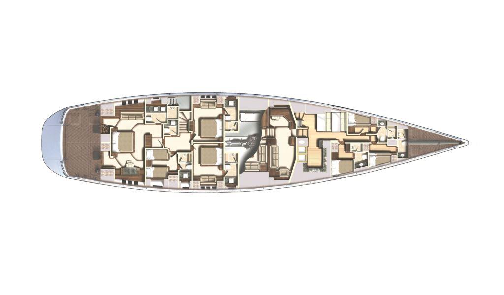 SY TWILIGHT - Layout lower deck