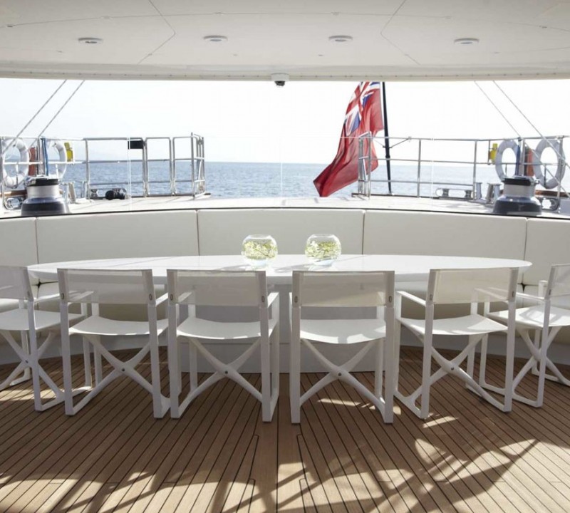 Sailing Yacht Panthalassa - Aft Deck Dining