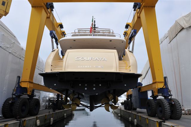 Souraya superyacht at her launch rear view