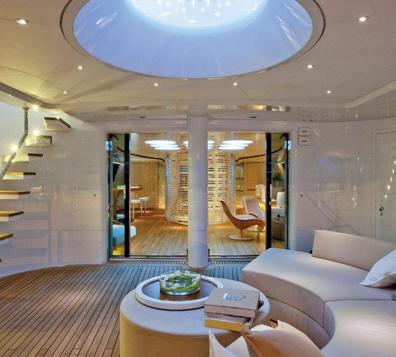 Yacht PANTHALASSA By Perini Navi - Dusk - Aft Deck Entrance