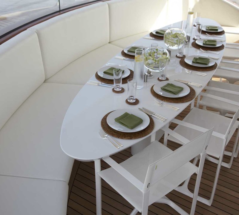 Yacht PANTHALASSA By Perini Navi - Dusk - Alfresco Dining Area