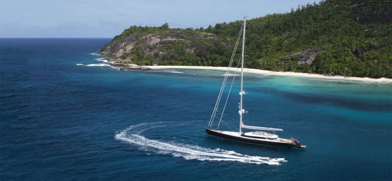 Yacht PANTHALASSA By Perini Navi - Moored In The Caribbean