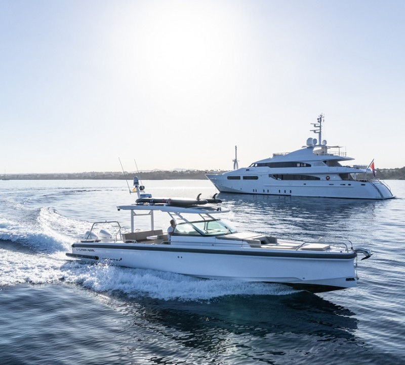 Yacht And Tender Action Shot