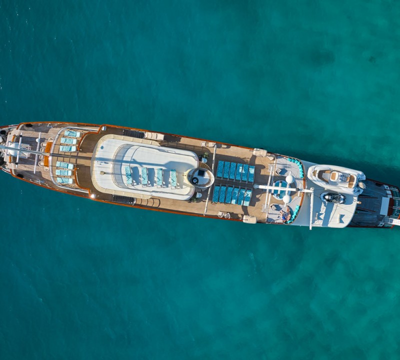 Top View Of The Yacht